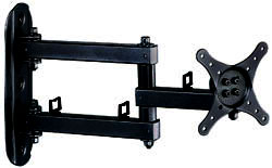 LCD Black Double Arm Swivel Wall Mount
