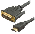 HDMI to DVI 3 Metre Gold Plated Braided Premium Cable