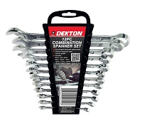 Add a review for: Dekton 12pc Combination & Stubby Spanner Set Vanadium Steel Chrome Plated