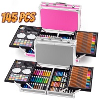 145pc Artists Aluminium GC011/12 Art Case Colouring Pencils Painting Set Childrens/Adults