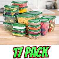 17 Food Storage Container Set with Lids Fridge Freezer Dishwasher Microwave Safe