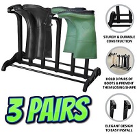 Add a review for: 3 Pair Wellington Boot Rack Walking Storage Wellies Shoes Stand Indoor & Outdoor