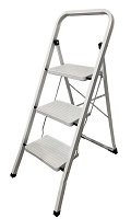 3 Step Ladder Foldable Stool Tread Non Slip Heavy Duty Steel Folding Home DIY