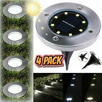 Add a review for: 4 Pack LED Solar Power Ground Lights Floor Decking Outdoor Garden Lawn Path Lamp