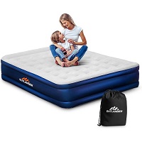 EFG DOUBLE - High Raise Flocked Air Bed Built in Pump Storage Bag Camping Guest Home Travel