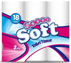 54 Rolls Soo Soft Toilet Tissues