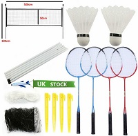 Add a review for: Professional Badminton Racquet Set 4 Player Racket Shuttlecock Poles Net Bag