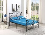 Add a review for: 4FT6 Black Metal Bed Frame Bedstead Crystal Finials