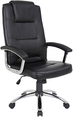 Add a review for: Premium Quality Office Chair Black Leather Manager Gas Lift Chrome Base