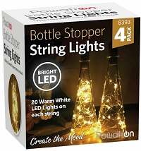 4 Pack Bottle Stopper String Lights with 80 LEDs - Christmas Table Decoration 