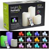 Colour Changing LED Candle Flameless Flickering LED Wax Mood Set with Remote