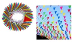 Bunting, 164 Feet Multicolor Nylon Pennant Banners, 50-Meter 35x23cm 