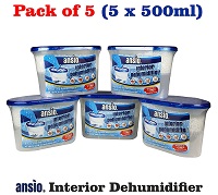 Add a review for: ANSIO 94610 Interior Dehumidifier, 500 ml, Pack of 5 