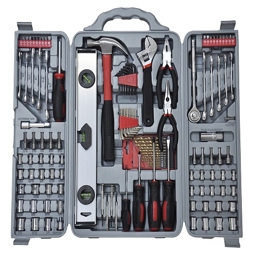127pc Essential Tool Kit Set - Socket Screwdriver Pliers Drill Bit Hex Allen Key