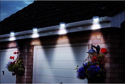 Pack of 2 White Superbright 3 LED Solar Powered Lights for Gutters or Garden Fences