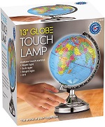 Add a review for: Illuminated World Globe 4-Way Touch Control Light-Up Table Lamp Chrome Xmas 