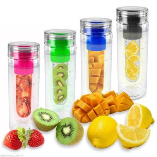 Fruit Infusing Water Bottle Infuse Infuser Hydration Aqua Sports Gym Healthy nEW 