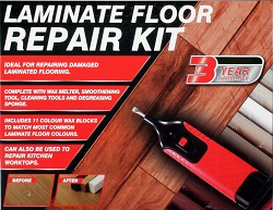 19pc Laminate Floor / Worktop Repair Kit Wax System Sturdy Case Chips Scratches 