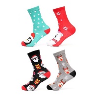 Add a review for: 4 Pack Ladies Christmas Novelty Socks Secret Santa Party Stocking Filler Cotton