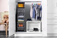 Add a review for: 16 Modular Shelving Storage Organizing Closet with Translucent Doors and Cube Design