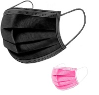 Add a review for: 3 Ply Black Mask Black /Pink