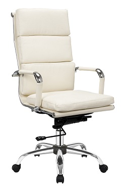 Add a review for: Premium Quality Cream Leather Office Manager Gas Lift Chair Chrome Base White HP