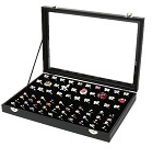 Add a review for: 100 Ring Jewellery Display Storage Box Tray Case Organiser - Black 