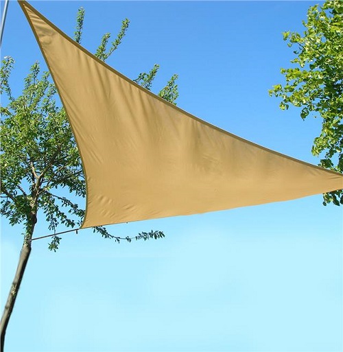 LARGE - Triangle Sail Sun Shade Garden Patio Party Sunscreen Awning Canopy Cords Sunburn 