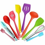 Add a review for: 10pc Colour Cooking Kitchen Utensil Set Heat Resistant Silicone Soft Grip Handle