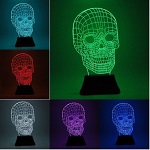 Add a review for: Skeleton Skull LED 3D Illuminated Illusion Light Sculpture Desk Lamp Night USB