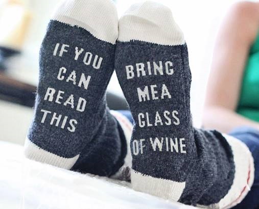 Pair of Bring me Wine socks