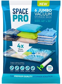 Vivo Technologies Space Pro Jumbo Vacuum Storage Space Saver Bags for Large Items Bedding Curtains Cushions Clothing and Free Pump