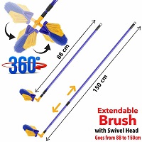 3651 Telescopic Floor Sweeper Brush with 360 Swivel Head Also Sweeps Corners Cobwebs