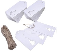 Add a review for: 100 Pack White Christmas Gift Tags with Jute Twine