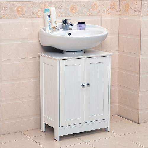 Undersink Bathroom Cabinet Cupboard Vanity Unit Under Sink Basin Storage Wood 