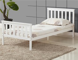 Add a review for: ViVo Single Bed in White 3ft Single Bed Wooden Frame White Pine Wood Bedroom New 
