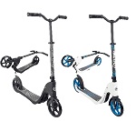 iScoot X60 Stealth Black Adult City Push Kick Scooter with Large 200MM Wheels, Kick Stand, Mud/Rain Guards and Folding Frame - Easy to Carry Light Weight Aluminium Kickboard Scooter