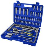 Goodyear 94PC 1/2" & 1/4" Socket Screwdriver Tool Torx Bits Box Set Chrome Vanadium