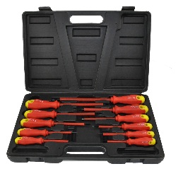 11pc Insulated Soft Grip Screwdriver Set Flat Phillips Case DIY Professional