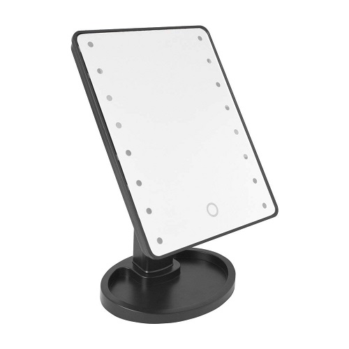 Black/ White 16 LED Light Magnifying Mirror Touch Screen Make Up Stand Table Beauty Cosmetic
