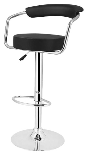 1x Black PU Leather Breakfast Stool Bar Chair 