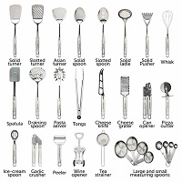 Premium 29pc Stainless Steel Kitchen Cooking Utensil Set Non-Stick Silicone