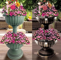 Add a review for: Two Tier Planter|Antique|Antique Bronze|Solar Power Light Option|Flower & Plants