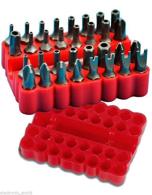 33PC-SECURITY-BIT-SET-SCREWDRIVER-TOOL-HOLDER-TORX-STAR-HEX-60MM-SPANNER-SCREWS