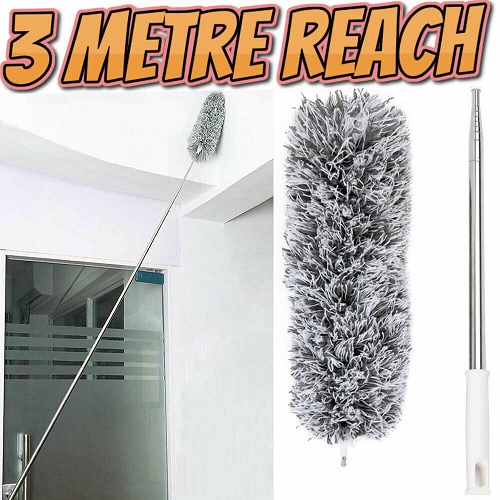 3m Telescopic Microfibre Duster Extra Long Reach Cleaning Bendable Dusting Kit 