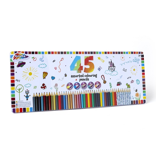 45 Kids Assorted Colouring Pencils