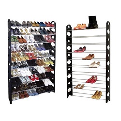 Add a review for: 50 PAIR 10 TIER SHELF SHOE RACK ORGANIZER STAND CUPBOARD FOR SHOES EASY ASSEMBLE 