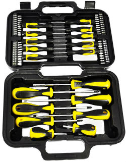 58-PC-Screwdriver-Bit-Precision-Slotted-Torx-Phillips-Tool-Kit-Set-Hard-Case