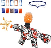 Electric Gel Ball Blaster,Splatter Ball Shooting Toy with 50000 Non-Toxic,eco-Friendly,Suitable for Outdoor Shooting Team Games-Red