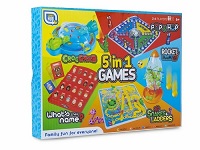 5 In 1 Games Croc Grab What's Their Name? 3D Snakes and Ladders Rocket Drop Pop